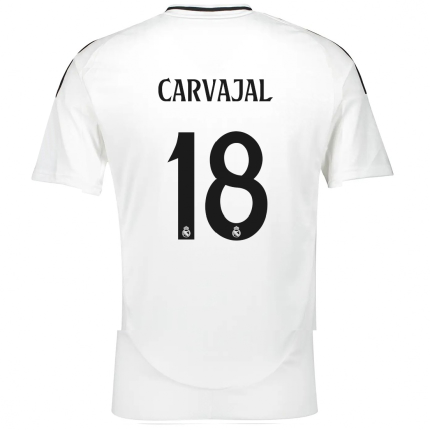 Kids Football Angel Carvajal #18 White Home Jersey 2024/25 T-Shirt Za