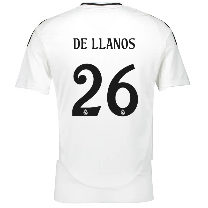 Kids Football Hugo De Llanos #26 White Home Jersey 2024/25 T-Shirt Za