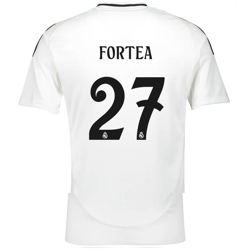 Kids Football Jesús Fortea #27 White Home Jersey 2024/25 T-Shirt Za