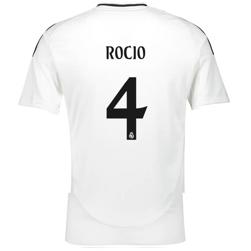 Kids Football Rocio Galvez #4 White Home Jersey 2024/25 T-Shirt Za