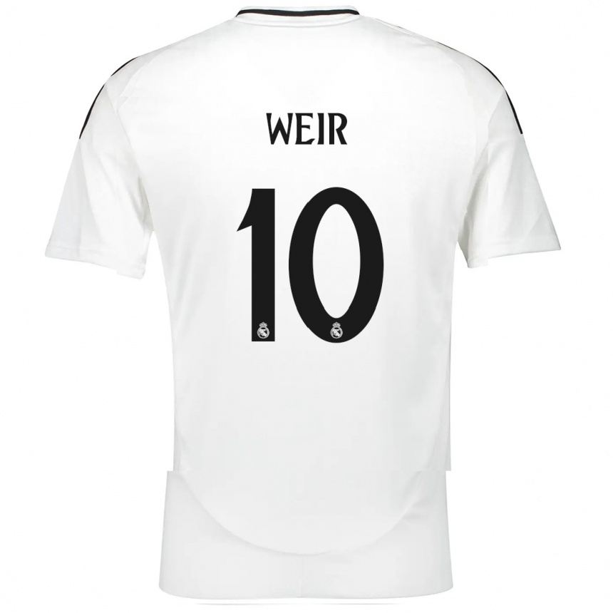 Kids Football Caroline Weir #10 White Home Jersey 2024/25 T-Shirt Za