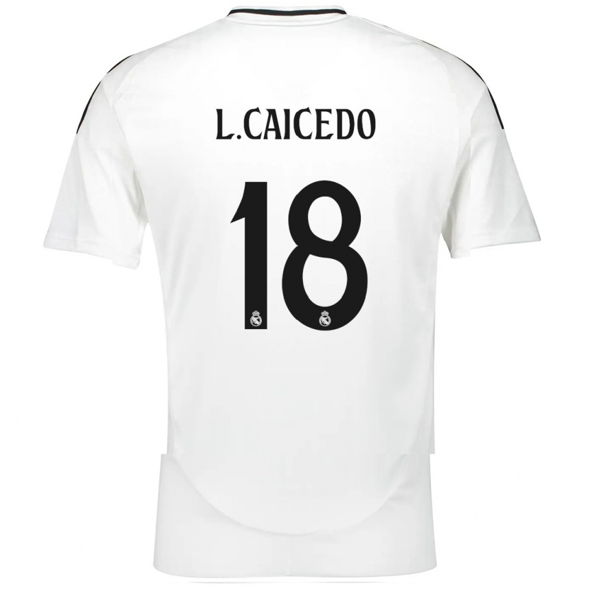 Kids Football Linda Caicedo #18 White Home Jersey 2024/25 T-Shirt Za