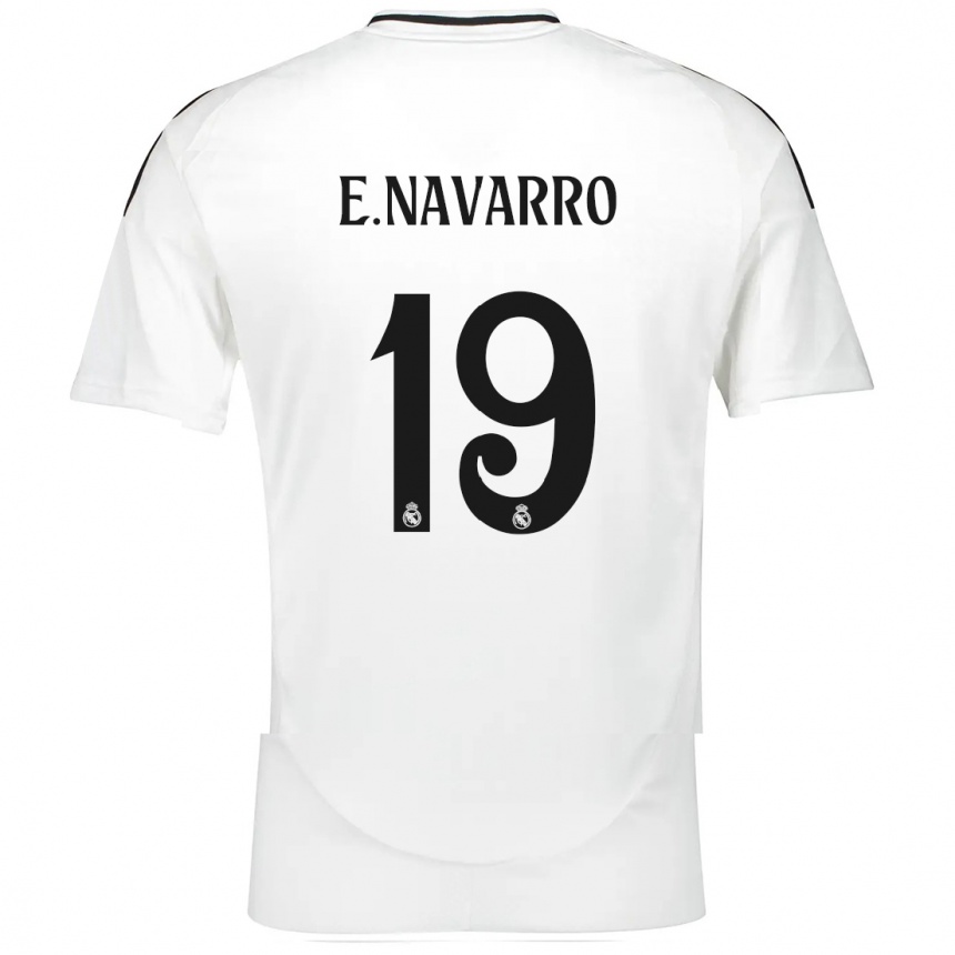 Kids Football Eva Navarro #19 White Home Jersey 2024/25 T-Shirt Za