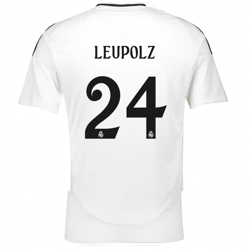 Kids Football Melanie Leupolz #24 White Home Jersey 2024/25 T-Shirt Za