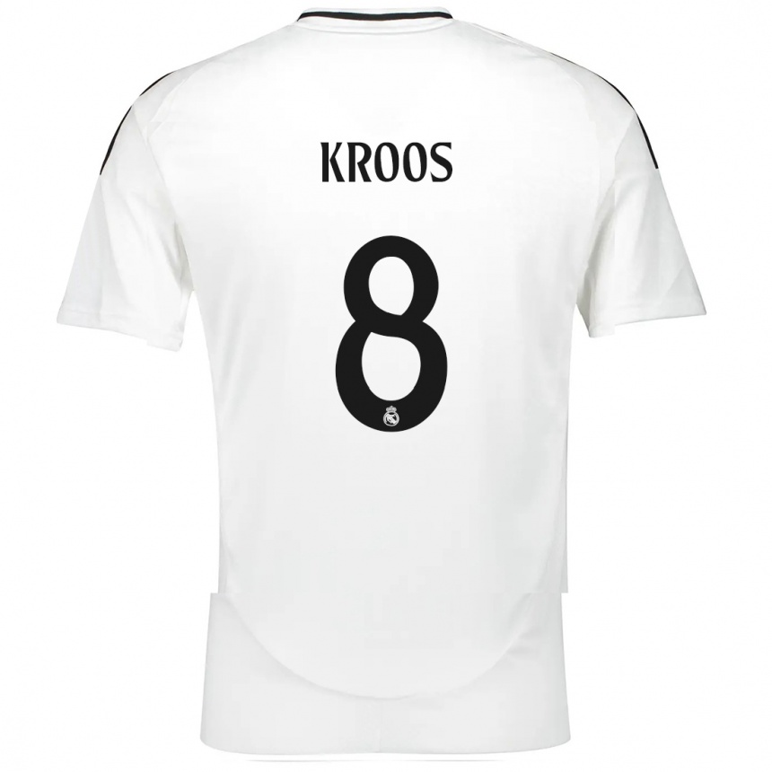 Kids Football Toni Kroos #8 White Home Jersey 2024/25 T-Shirt Za