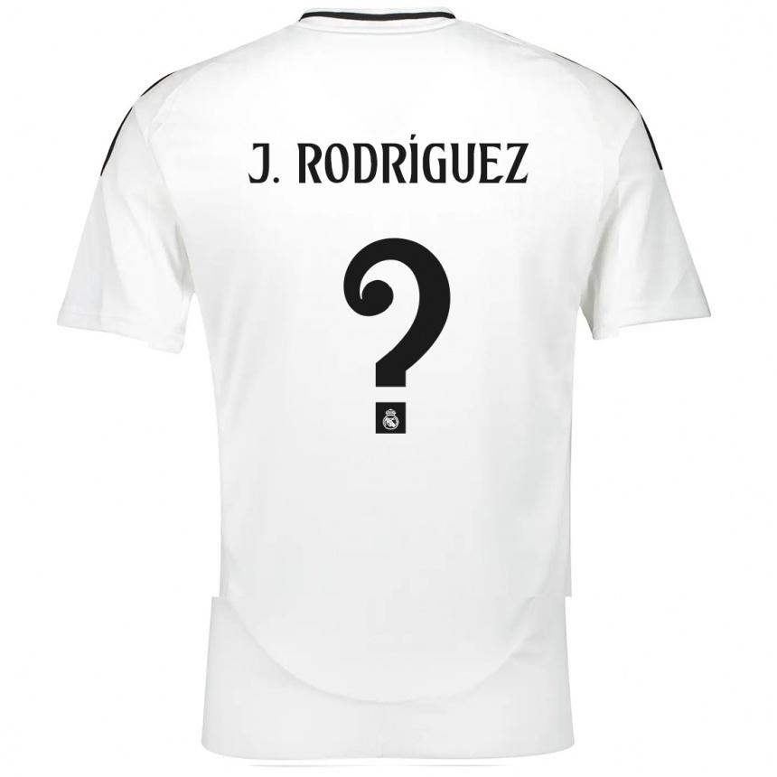 Kids Football Juan Rodríguez #0 White Home Jersey 2024/25 T-Shirt Za