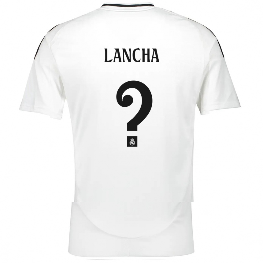 Kids Football Yeray Lancha #0 White Home Jersey 2024/25 T-Shirt Za