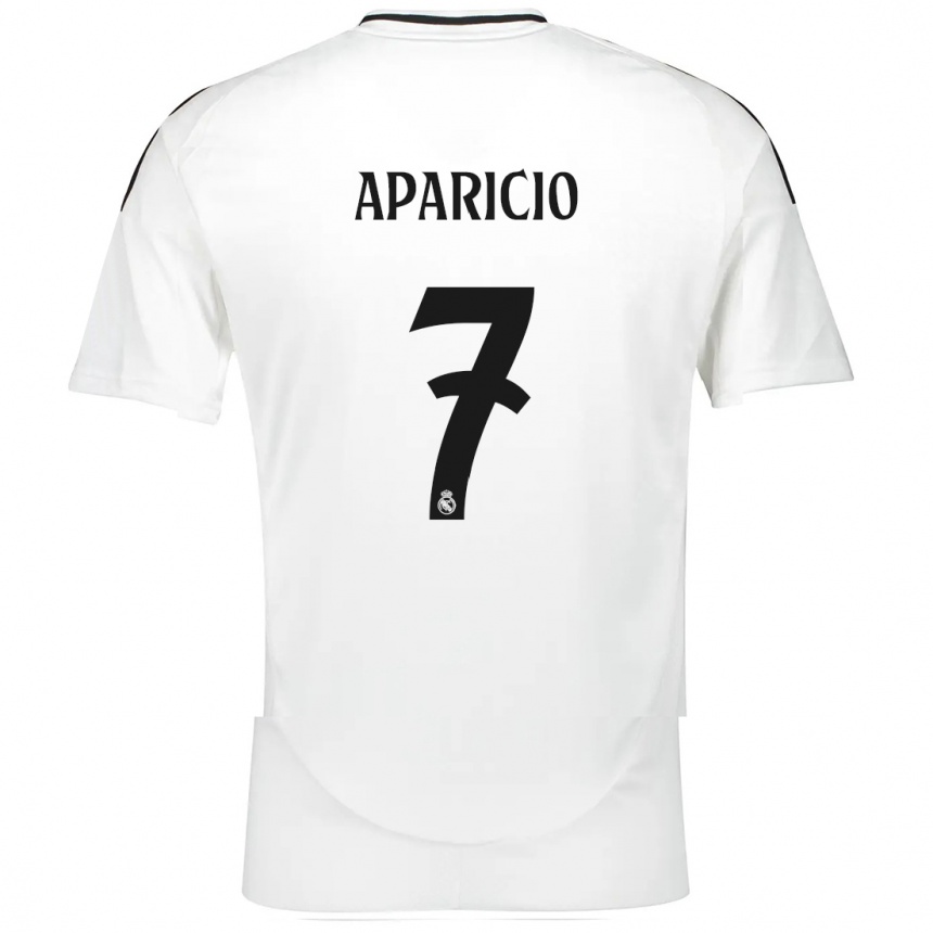 Kids Football Esteban Aparicio #7 White Home Jersey 2024/25 T-Shirt Za