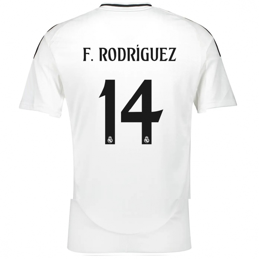 Kids Football Fer Rodríguez #14 White Home Jersey 2024/25 T-Shirt Za