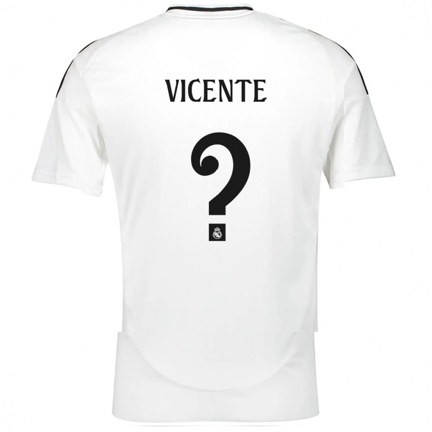 Kids Football Dani Vicente #0 White Home Jersey 2024/25 T-Shirt Za