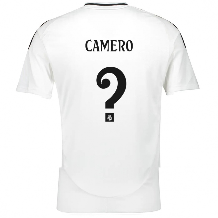 Kids Football Mario Camero #0 White Home Jersey 2024/25 T-Shirt Za