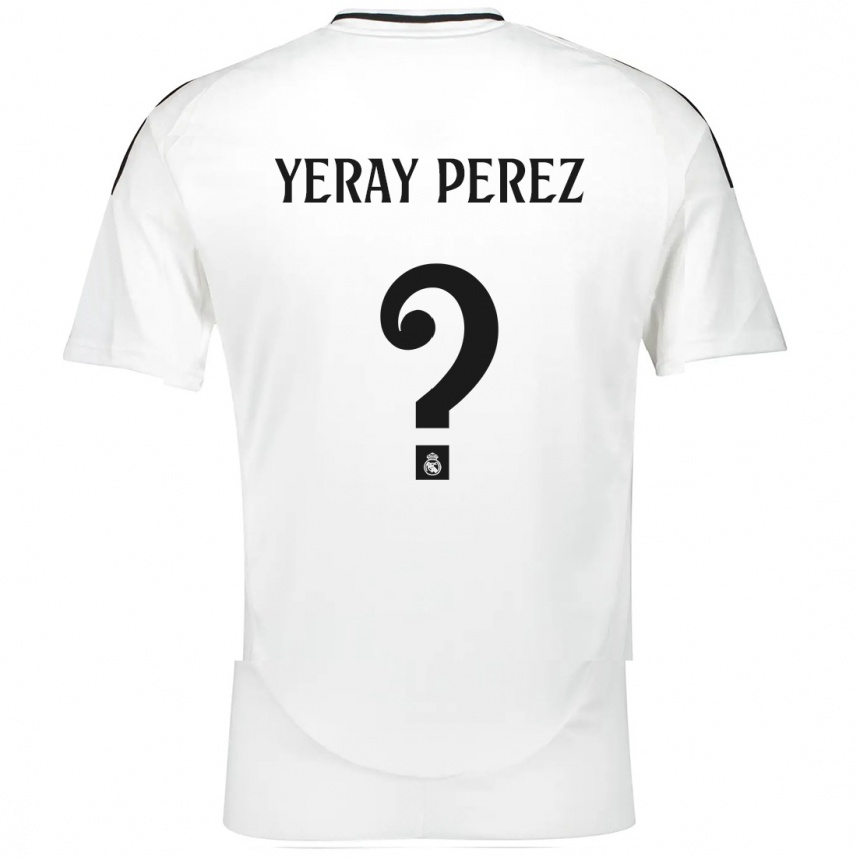 Kids Football Yeray Perez #0 White Home Jersey 2024/25 T-Shirt Za