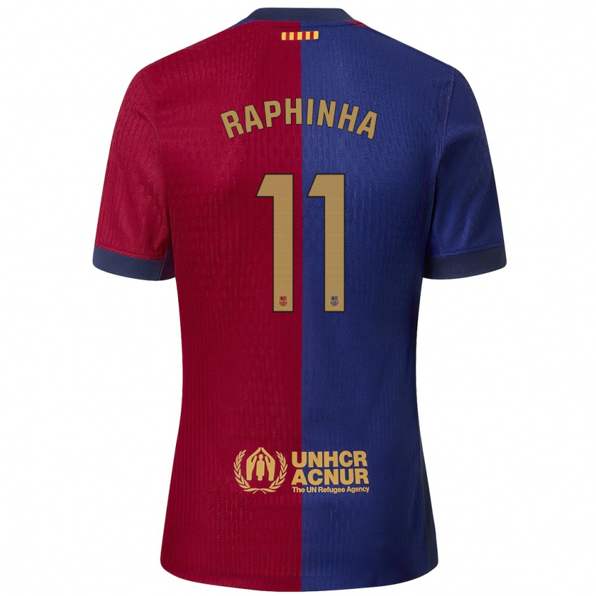 Kids Football Raphinha #11 Blue Red Home Jersey 2024/25 T-Shirt Za