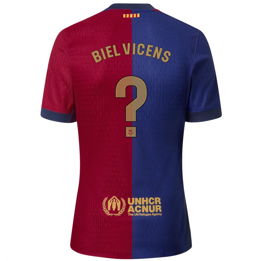 Kids Football Biel Vicens #0 Blue Red Home Jersey 2024/25 T-Shirt Za