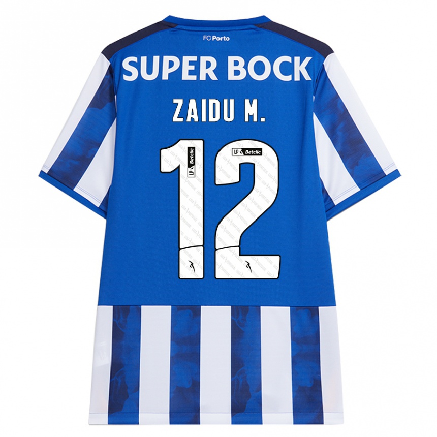 Kids Football Zaidu #12 Blue White Home Jersey 2024/25 T-Shirt Za