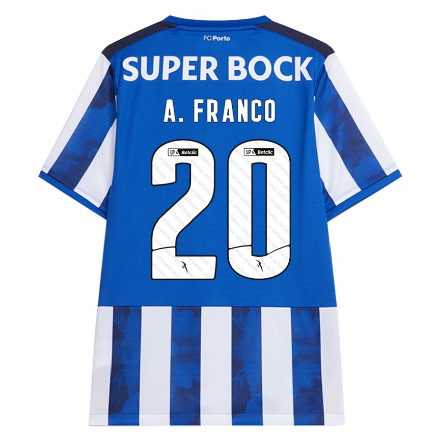 Kids Football Andre Franco #20 Blue White Home Jersey 2024/25 T-Shirt Za