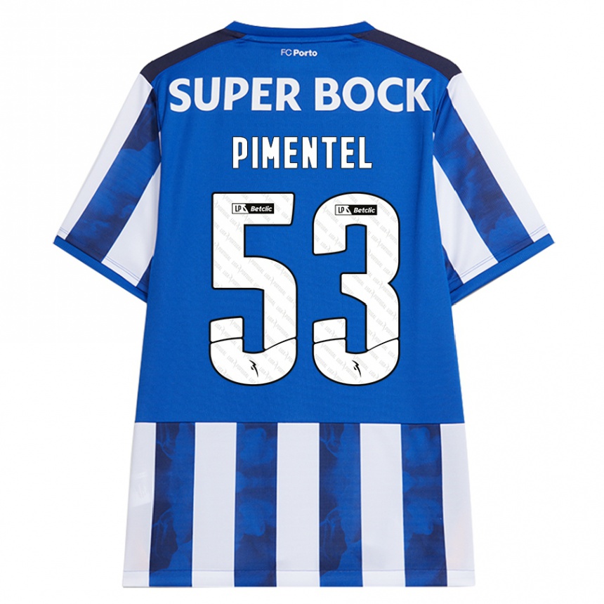 Kids Football Eric Pimentel #53 Blue White Home Jersey 2024/25 T-Shirt Za