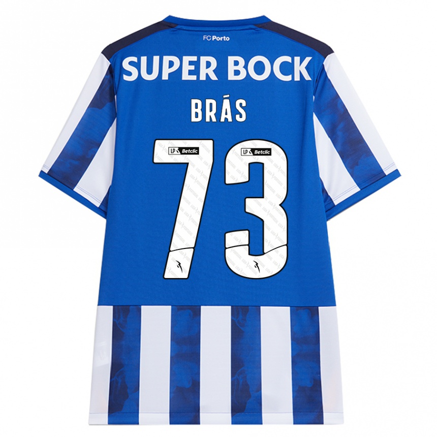 Kids Football Gabriel Brás #73 Blue White Home Jersey 2024/25 T-Shirt Za