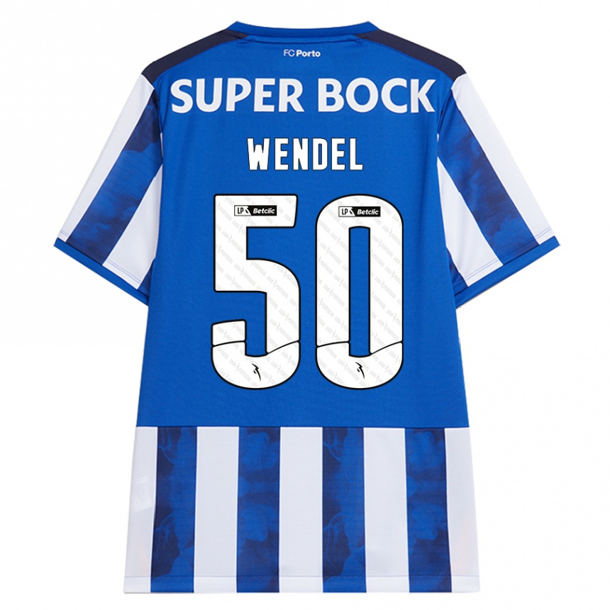 Kids Football Wendel #50 Blue White Home Jersey 2024/25 T-Shirt Za