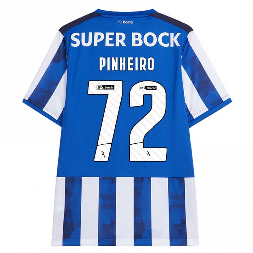 Kids Football Rodrigo Pinheiro #72 Blue White Home Jersey 2024/25 T-Shirt Za