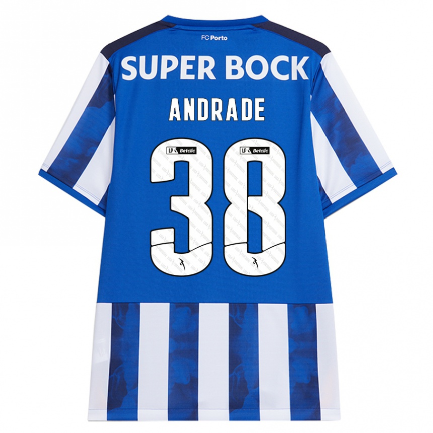 Kids Football Fernando Andrade #38 Blue White Home Jersey 2024/25 T-Shirt Za