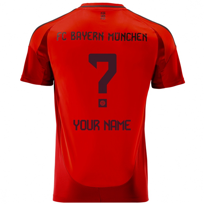 Kids Football Your Name #0 Red Home Jersey 2024/25 T-Shirt Za