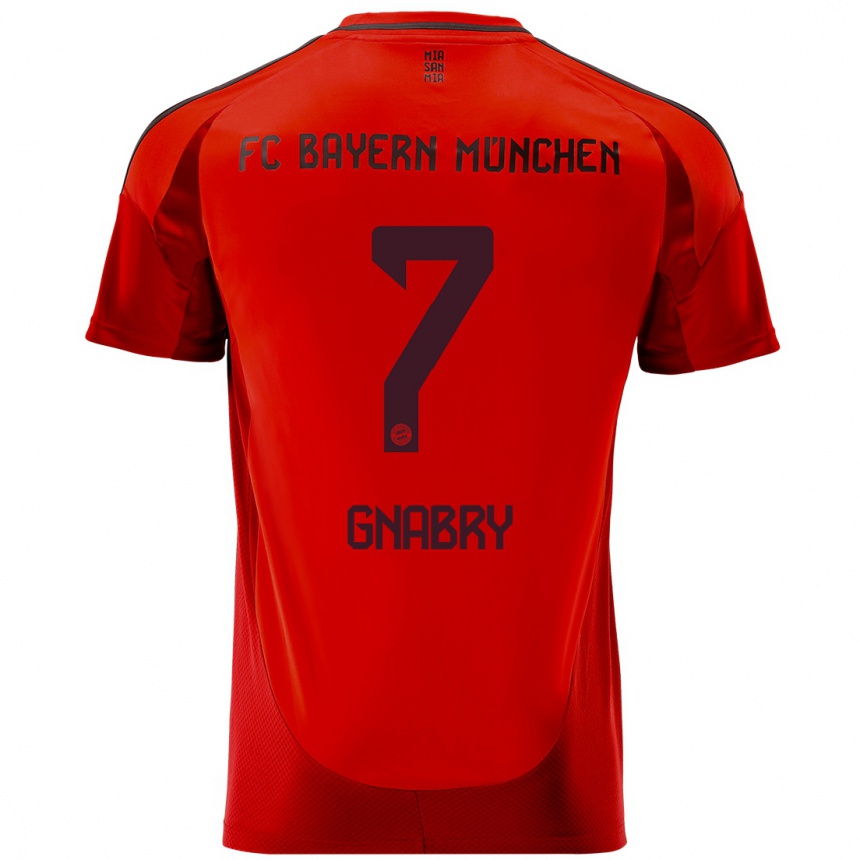 Kids Football Serge Gnabry #7 Red Home Jersey 2024/25 T-Shirt Za