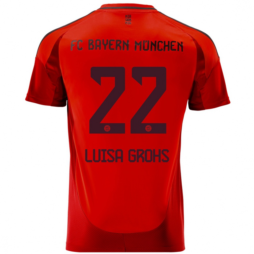 Kids Football Maria Luisa Grohs #22 Red Home Jersey 2024/25 T-Shirt Za