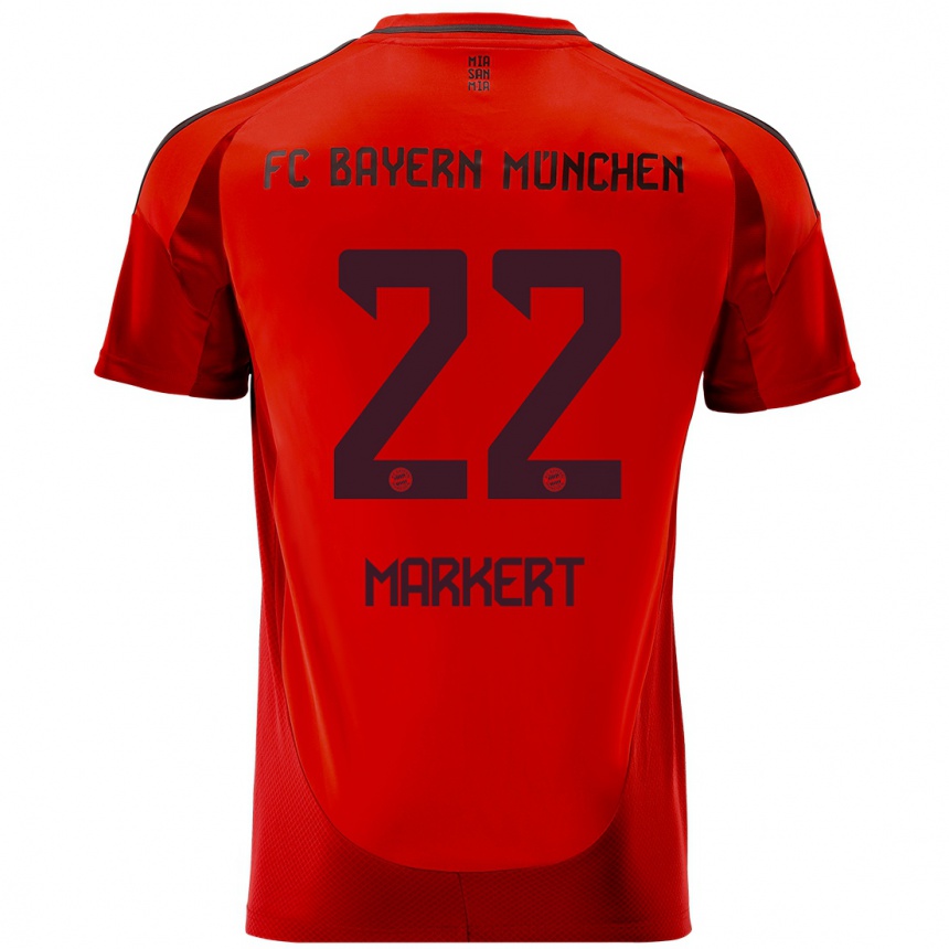 Kids Football Leon Markert #22 Red Home Jersey 2024/25 T-Shirt Za