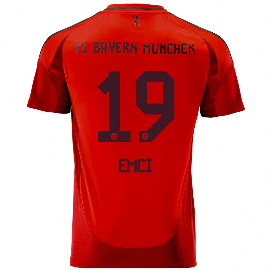 Kids Football Ben Emci #19 Red Home Jersey 2024/25 T-Shirt Za