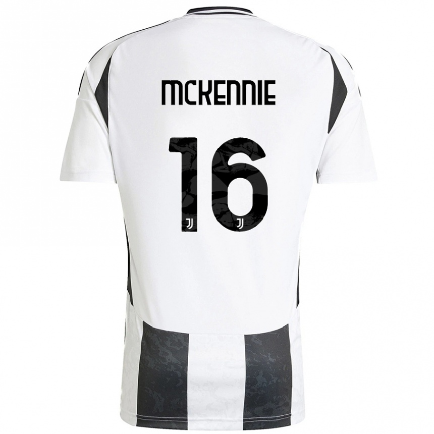 Kids Football Weston Mckennie #16 White Black Home Jersey 2024/25 T-Shirt Za