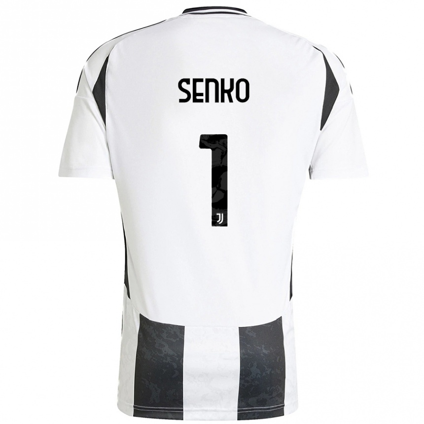 Kids Football Zsombor Senko #1 White Black Home Jersey 2024/25 T-Shirt Za