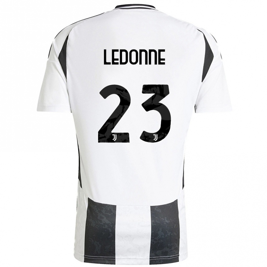 Kids Football Nicolo Ledonne #23 White Black Home Jersey 2024/25 T-Shirt Za