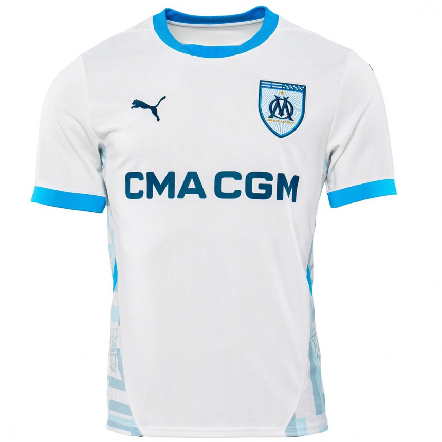 Kids Football Bastien Dessus #0 White Sky Blue Home Jersey 2024/25 T-Shirt Za