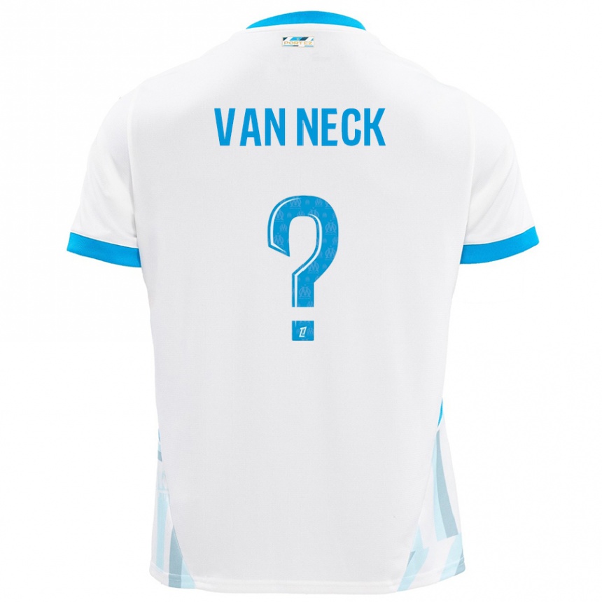 Kids Football Jelle Van Neck #0 White Sky Blue Home Jersey 2024/25 T-Shirt Za