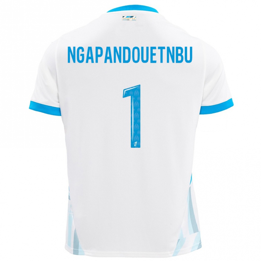 Kids Football Simon Ngapandouetnbu #1 White Sky Blue Home Jersey 2024/25 T-Shirt Za