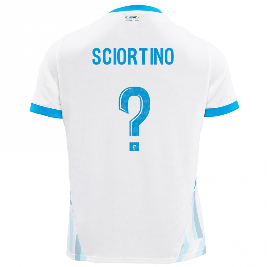 Kids Football Paolo Sciortino #0 White Sky Blue Home Jersey 2024/25 T-Shirt Za