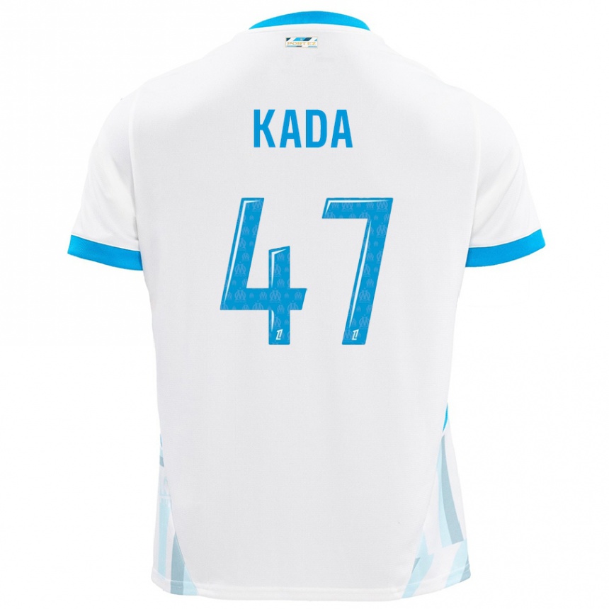 Kids Football Joakim Kada #47 White Sky Blue Home Jersey 2024/25 T-Shirt Za