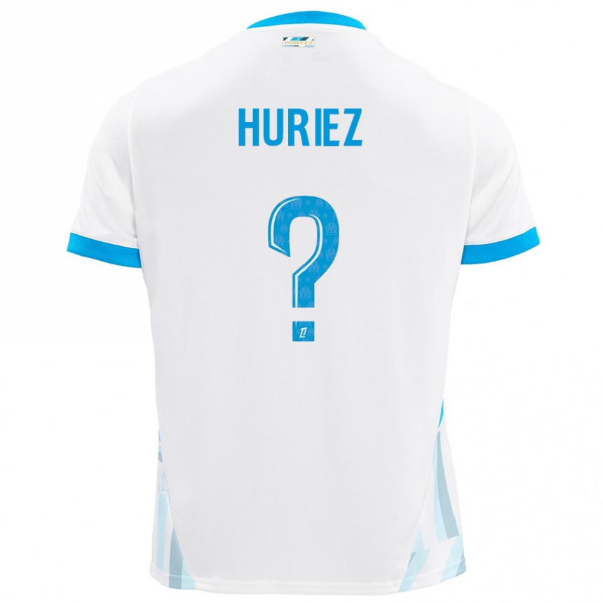 Kids Football Evan Huriez #0 White Sky Blue Home Jersey 2024/25 T-Shirt Za