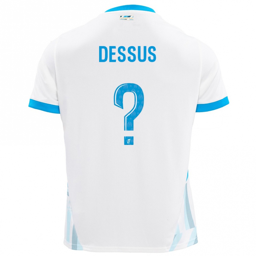 Kids Football Bastien Dessus #0 White Sky Blue Home Jersey 2024/25 T-Shirt Za