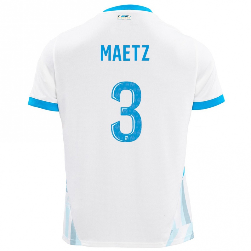 Kids Football Agathe Maetz #3 White Sky Blue Home Jersey 2024/25 T-Shirt Za