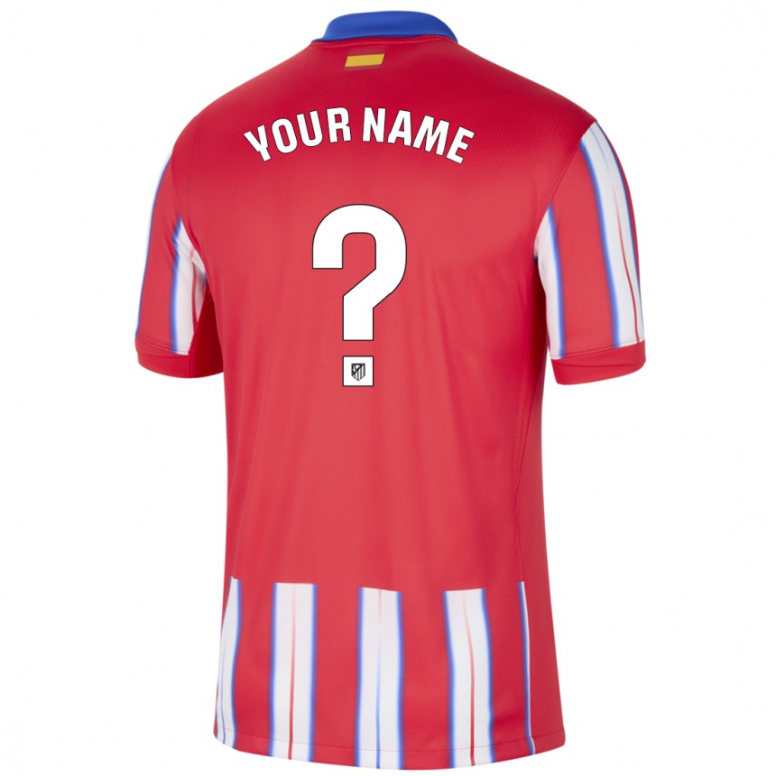 Kids Football Your Name #0 Red White Blue Home Jersey 2024/25 T-Shirt Za