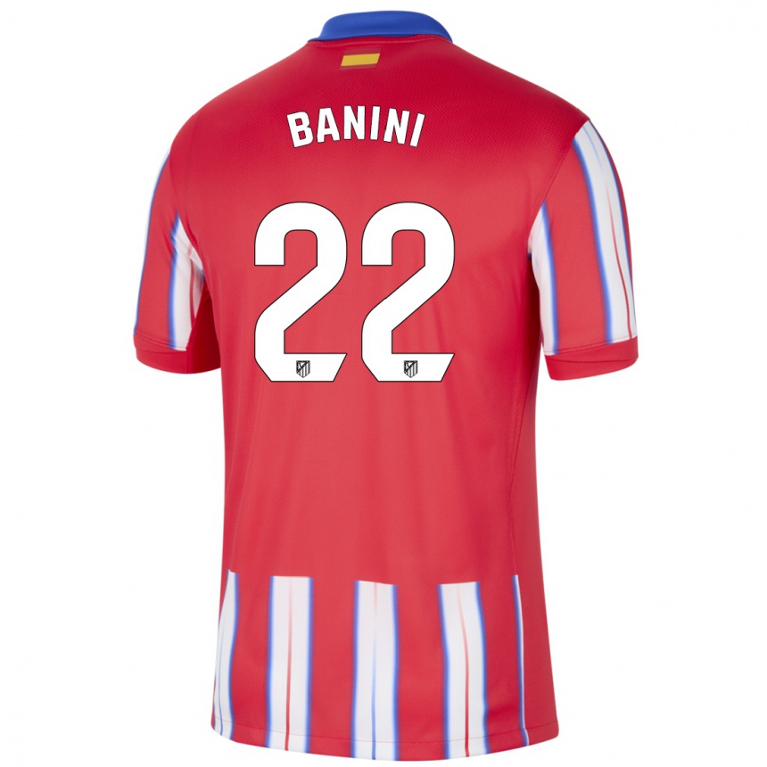 Kids Football Estefania Banini #22 Red White Blue Home Jersey 2024/25 T-Shirt Za