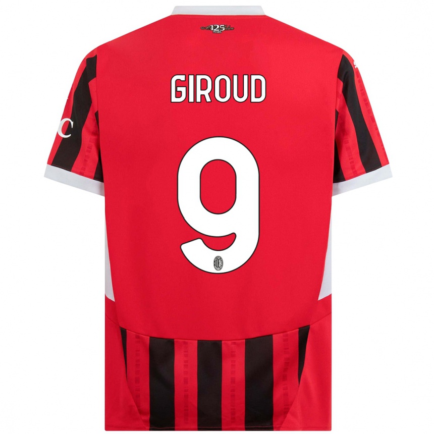 Kids Football Olivier Giroud #9 Red Black Home Jersey 2024/25 T-Shirt Za