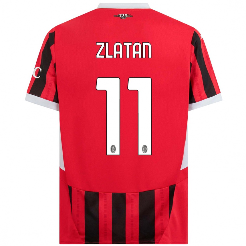 Kids Football Zlatan Ibrahimovic #11 Red Black Home Jersey 2024/25 T-Shirt Za