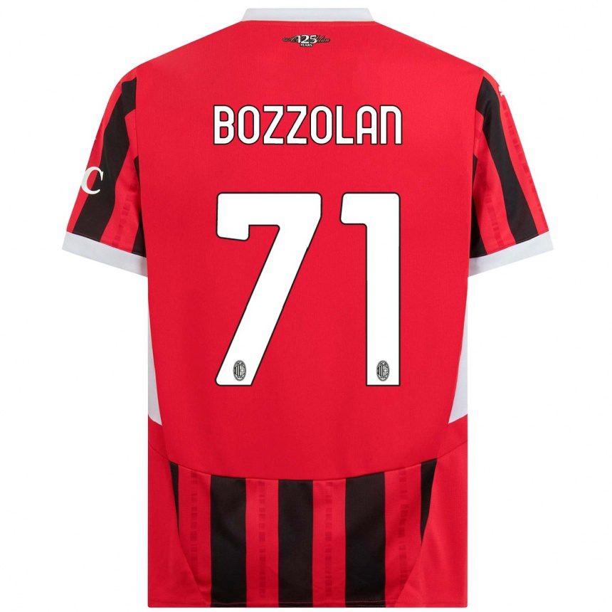 Kids Football Andrea Bozzolan #71 Red Black Home Jersey 2024/25 T-Shirt Za