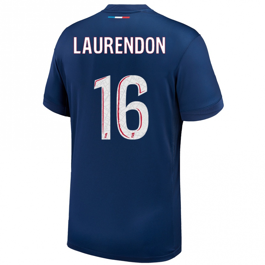 Kids Football Bilal Laurendon #16 Navy Blue White Home Jersey 2024/25 T-Shirt Za