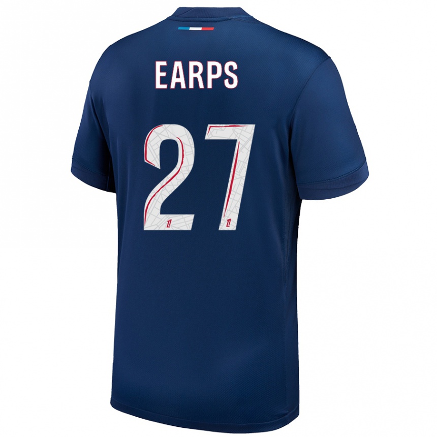 Kids Football Mary Earps #27 Navy Blue White Home Jersey 2024/25 T-Shirt Za