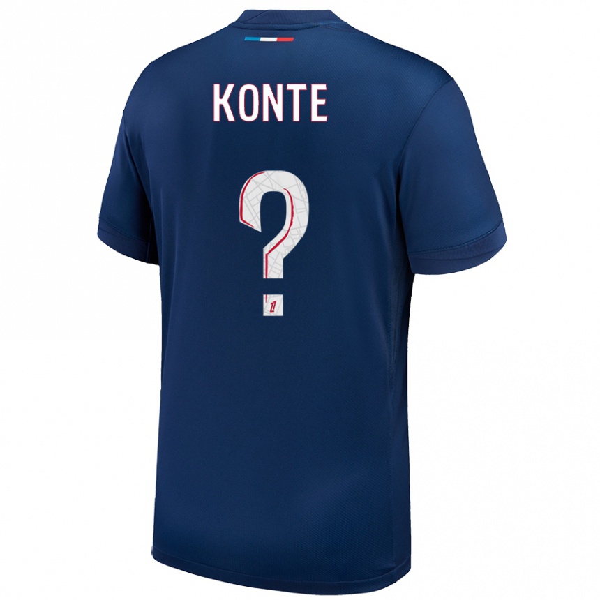 Kids Football Maeta Konte #0 Navy Blue White Home Jersey 2024/25 T-Shirt Za