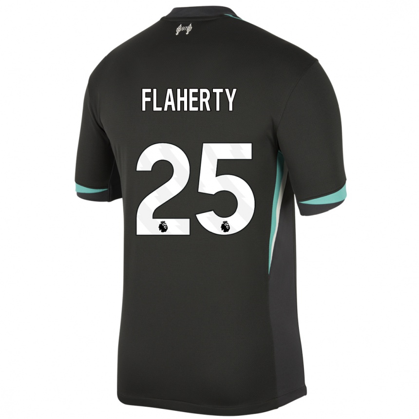 Kids Football Gilly Flaherty #25 Black Anthracite White Away Jersey 2024/25 T-Shirt Za